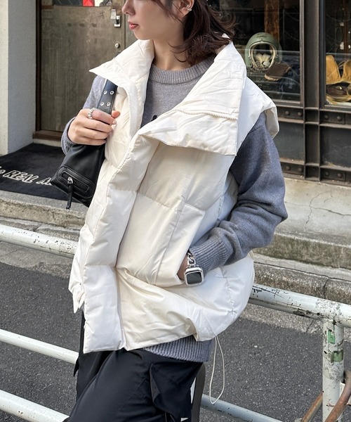 ダウンベスト ベスト 「ボリューム感が可愛い！秋冬コーデに