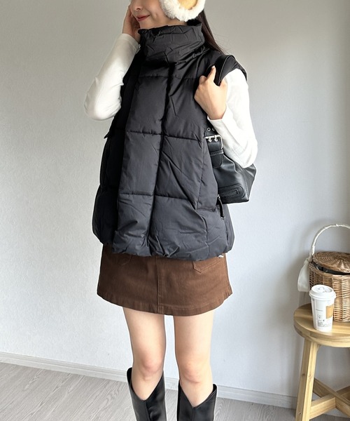 ダウンベスト ベスト 「ボリューム感が可愛い！秋冬コーデに