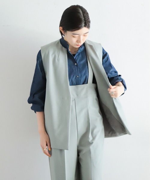 ベスト ジレ TRツイル　キーネックベスト レディース NOMBRE IMPAIR ベスト ジレ TRツイル キーネックベスト