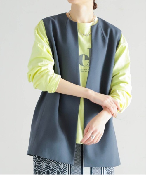 ベスト ジレ TRツイル　キーネックベスト レディース