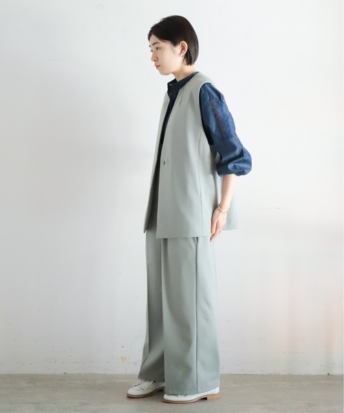ベスト ジレ TRツイル　キーネックベスト レディース NOMBRE IMPAIR ベスト ジレ TRツイル キーネックベスト
