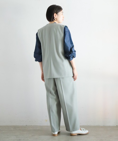 ベスト ジレ TRツイル　キーネックベスト レディース NOMBRE IMPAIR ベスト ジレ TRツイル キーネックベスト