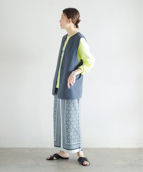 ベスト ジレ TRツイル　キーネックベスト レディース NOMBRE IMPAIR ベスト ジレ TRツイル キーネックベスト