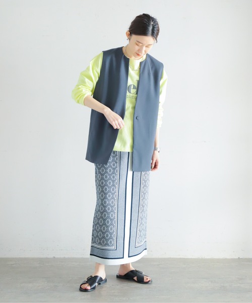 ベスト ジレ TRツイル　キーネックベスト レディース NOMBRE IMPAIR ベスト ジレ TRツイル キーネックベスト