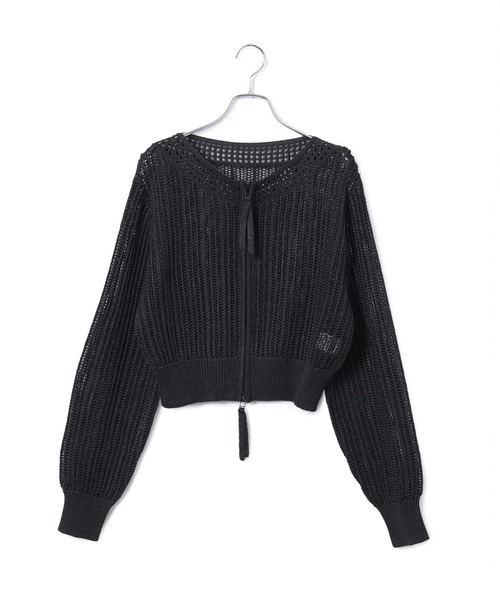 ADAM ET ROPE' カーディガン 「WEB限定」ラインメッシュニット