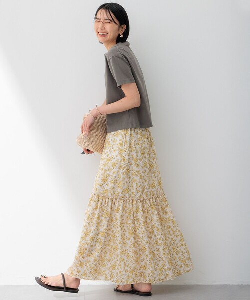 23区　【SLOW/一部店舗限定】ボタニカルプリント スカート 38 新品　今期 23区 スカート 「SLOW/一部店舗限定」ボタニカルプリント