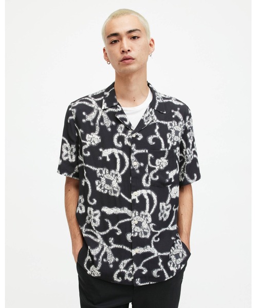 ALLSAINTS（オールセインツ） シャツ 半袖 WEBS FLORAL PRINT RELAXED