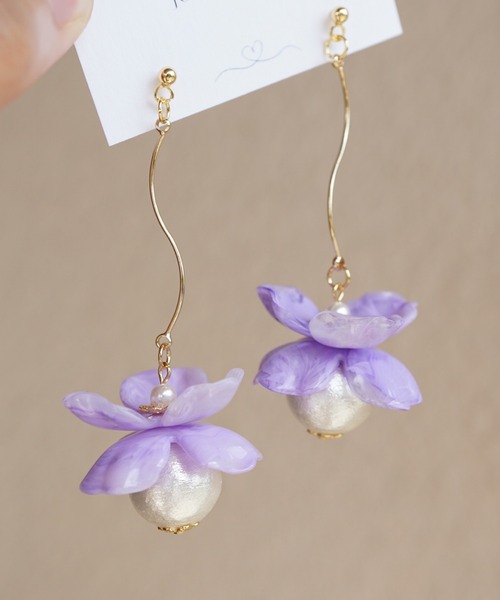 CERCA ピアス jolie minette/フラワーパール ロング レディース