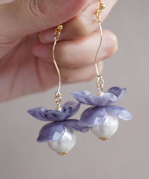 CERCA ピアス jolie minette/フラワーパール ロング レディース