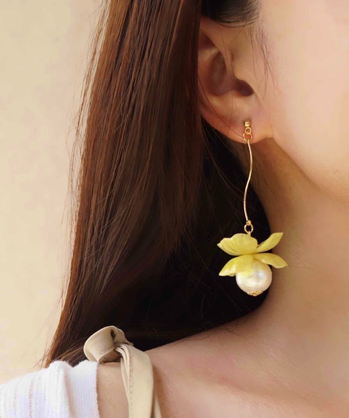 CERCA ピアス jolie minette/フラワーパール ロング レディース