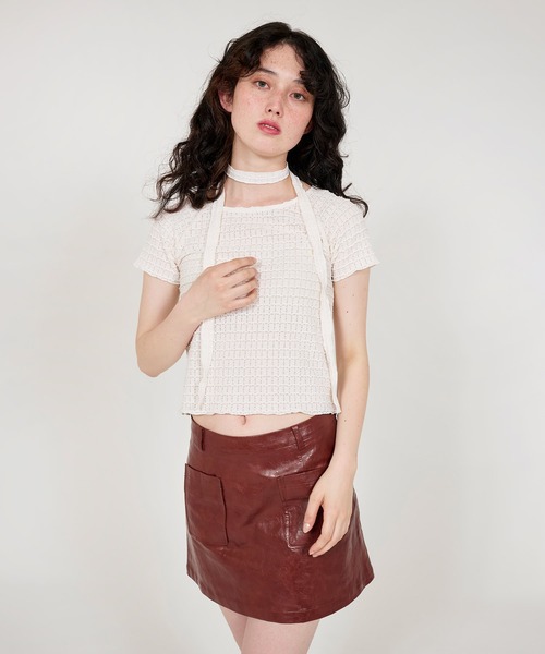 TINA：JOJUN tシャツ ストール付き コンパクトサマートップス