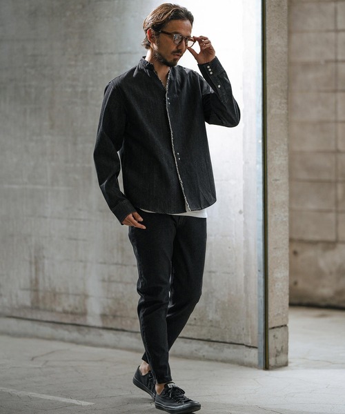 wjk reluxe ジーンズ mp12519-stretch slub denim hem zip pants