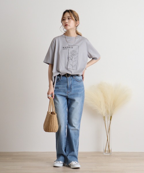 tシャツ BRODIAEA 配色パイルロゴ　極サラTシャツ レディース tシャツ BRODIAEA 配色パイルロゴ 極サラTシャツ レディース