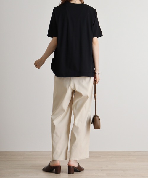 tシャツ BRODIAEA フラワー線画プリント 極サラTシャツ