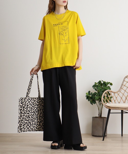 tシャツ BRODIAEA 自転車刺繍半袖Tシャツ「日本製」 レディース tシャツ BRODIAEA INSPIRATION ロゴプリント 半袖Tシャツ