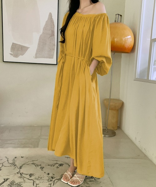 ワンピース オフショルダー長袖ロングワンピース : ZOZOTOWN Yahoo!店