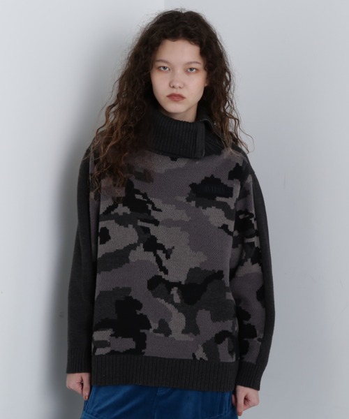 ニット セーター COLOR COMBI KNIT TOPS/カラーコンビ ニットトップス レディース