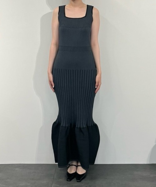 ANDRESD ドレス マーメイドヘムリブニットドレス / mermaid hem rib ANDRESD ドレス マーメイドヘムリブニットドレス / mermaid hem rib