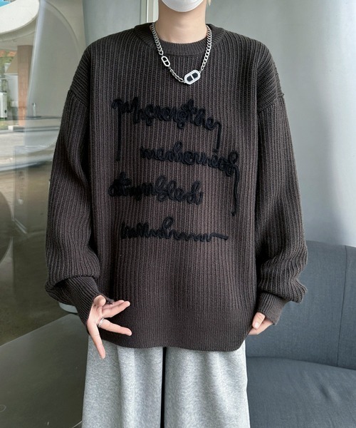 UNISEX random EM monogram ニットプルオーバー EIMY ISTOIRE エイミーイストワール eimy istoire UNISEX randam EM