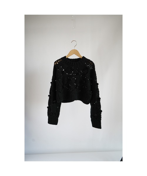 ニット セーター Pompom crew neck knit レディース FIKA. ニット セーター Pompom crew neck knit レディース