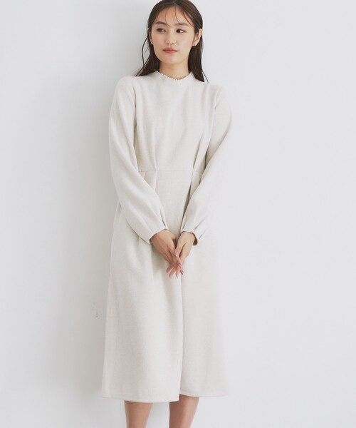 index（インデックス） ワンピース 「S-LLsize」起毛ツイード調