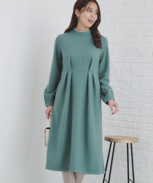 index（インデックス） ワンピース 「S-LLsize」起毛ツイード調