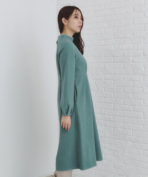 新品タグ付き✜ツイードライク ジャージ サックワンピース ¥30,800 日本製/きれいめ】ツイードライクジャージ サックワンピース（ミドル