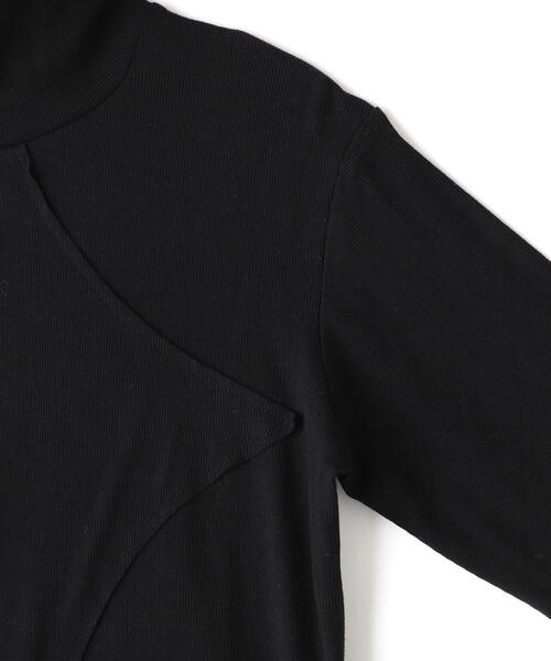 WHITELAND tシャツ WHITELAND/ホワイトランド/RIB STAND ZIP LS