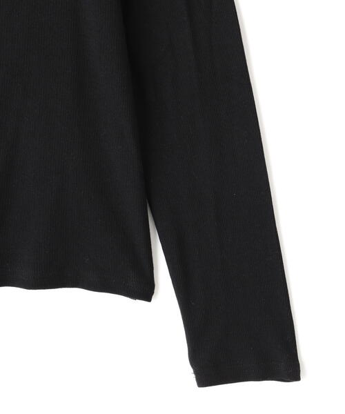 WHITELAND tシャツ WHITELAND/ホワイトランド/RIB STAND ZIP LS