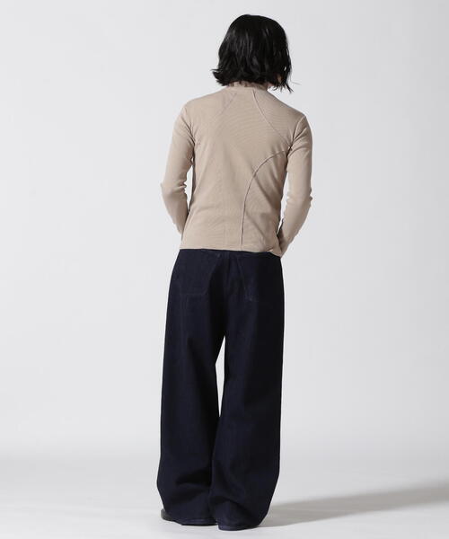 tシャツ WHITELAND/ホワイトランド/RIB STAND ZIP LS TEE レディース メンズ WHITELAND tシャツ WHITELAND/ホワイトランド/RIB STAND ZIP LS