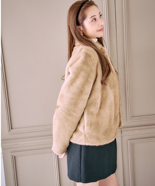 Meline M. ブルゾン アウター Eco fur coat エコファーコート