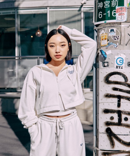 大きな取引 ROXY ZIP/ロキシーショート丈ダブルジップ CHASERS SUN パーカー トップス