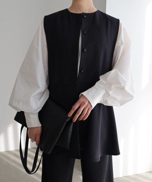 evernavy ベスト ジレ ペプラム ベスト レディース : ZOZOTOWN Yahoo