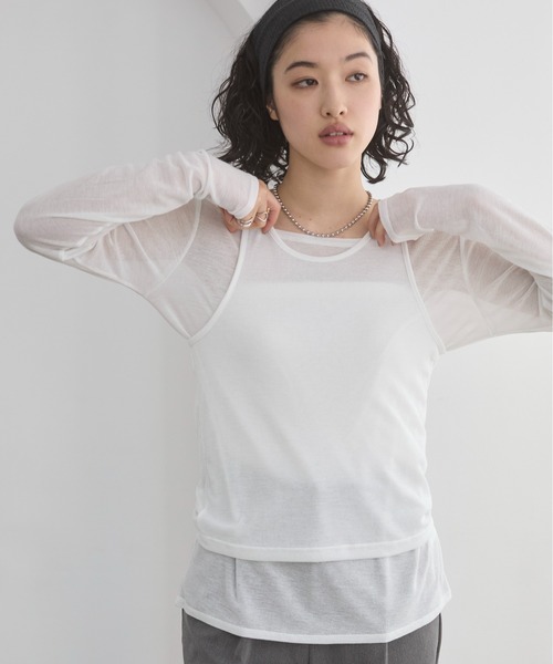 着映え◎】シアープリントトップス（Tシャツ/カットソー