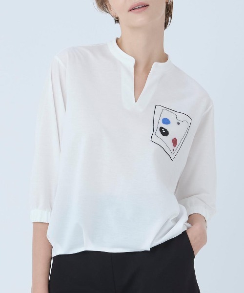 STUDIO PICONE（スタジオピッコーネ） tシャツ 七分袖冷感スキッパー