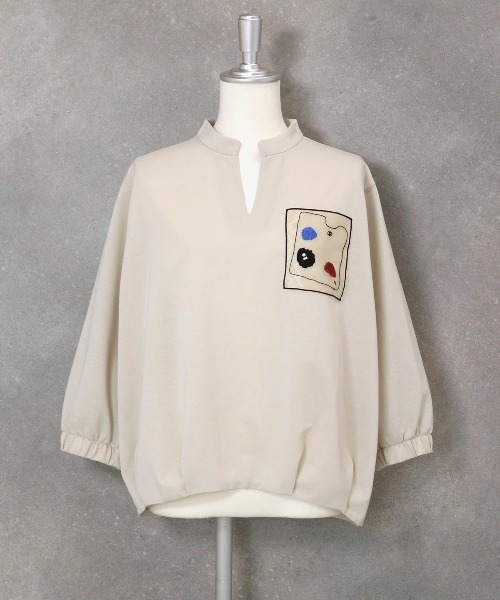 STUDIO PICONE（スタジオピッコーネ） tシャツ 七分袖冷感スキッパー 