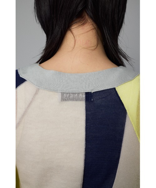 HeRIN.CYE カーディガン Color block sheer cardigan カラーブロック