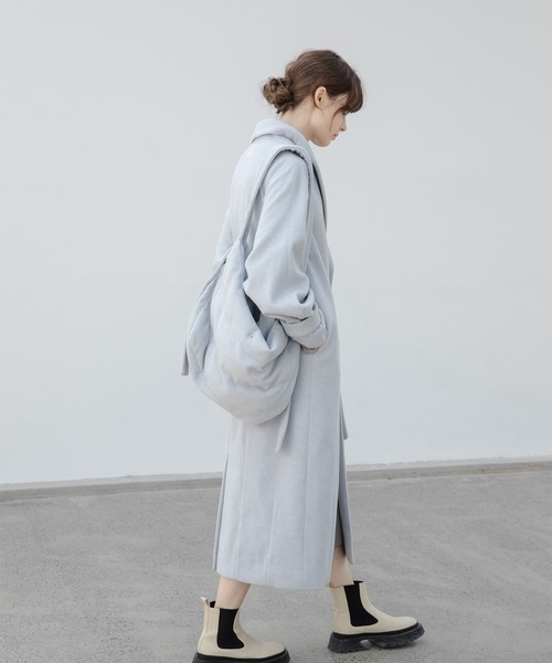 「EKCOOKIES」 チェスターコート L グレイッシュベージュ レディース_画像5