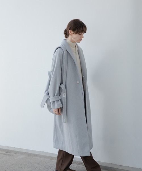 「EKCOOKIES」 チェスターコート L グレイッシュベージュ レディース_画像9