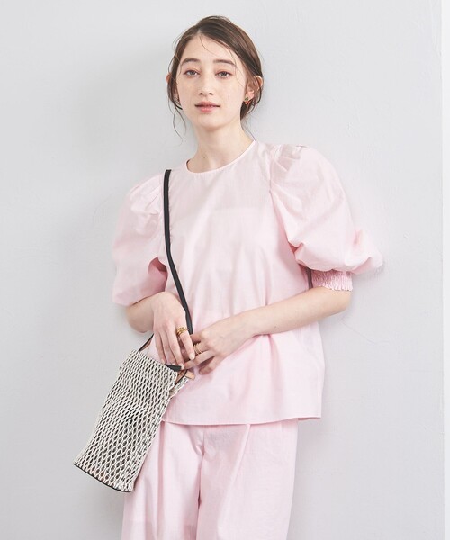 ユナイテッドアローズ　MANTECO 　フリルショートスリーブブラウス　ピンク UNITED ARROWS（ユナイテッドアローズ）の「MANTECO フリル