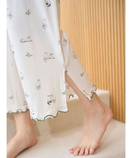 SNIDEL HOME パジャマ ルームウェア カットレーヨンロングパンツ