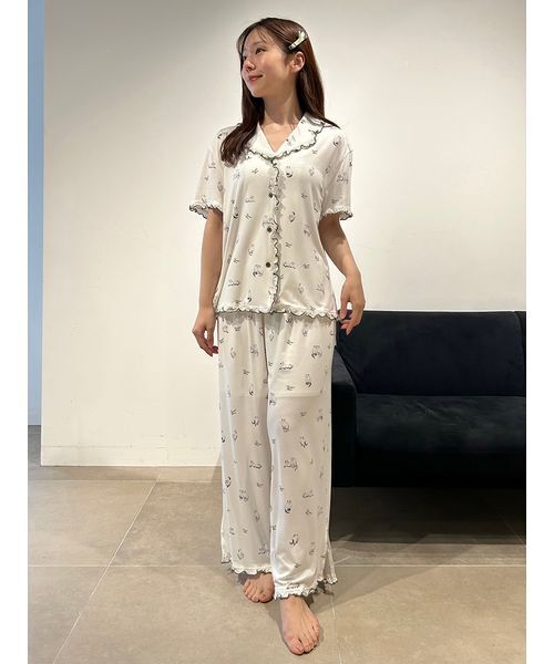 SNIDEL HOME パジャマ ルームウェア カットレーヨンロングパンツ