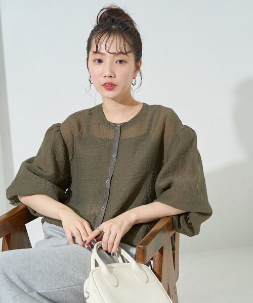 ブラウス シャツ 限定展開　ワッシャー ドローコード スナップボタン ブラウス レディース | FREAK'S STORE | 17