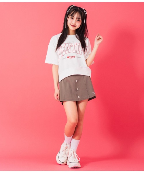 ANAP GiRL スカート ストレッチツイル ベルト付 スカパン キッズ