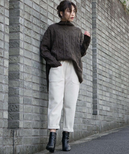 「ABITOKYO」 タートルネックニット FREE アイボリー レディース_画像3