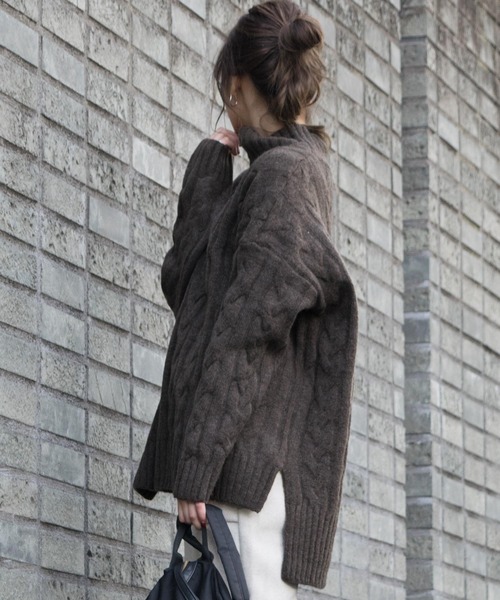 「ABITOKYO」 タートルネックニット FREE アイボリー レディース_画像4