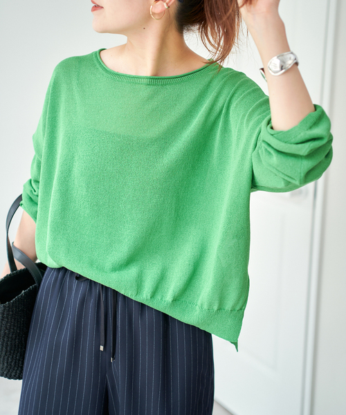 新品タグ付き♡　ペーパーヤーンボートネックニット Spick＆Span ニット セーター 手洗い可 / ペーパーヤーンボート