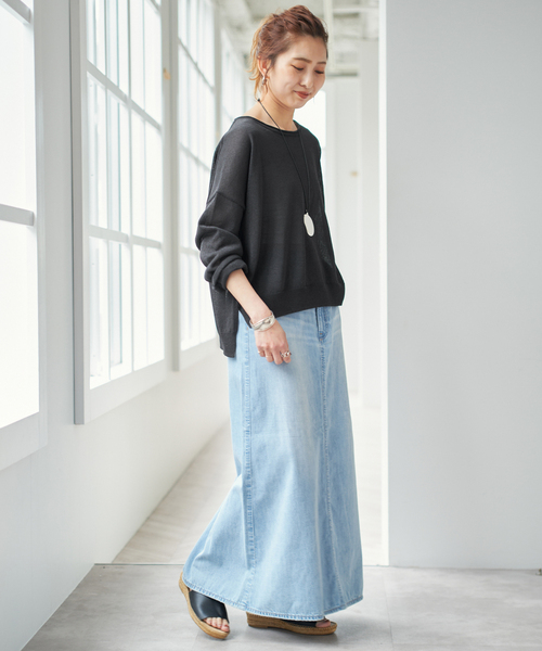 ニット セーター 手洗い可 /  ペーパーヤーンボートネックニット レディース Spick＆Span ニット セーター 手洗い可 / ペーパーヤーンボート