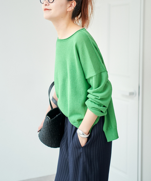 新品タグ付き♡　ペーパーヤーンボートネックニット Spick＆Span ニット セーター 手洗い可 / ペーパーヤーンボート