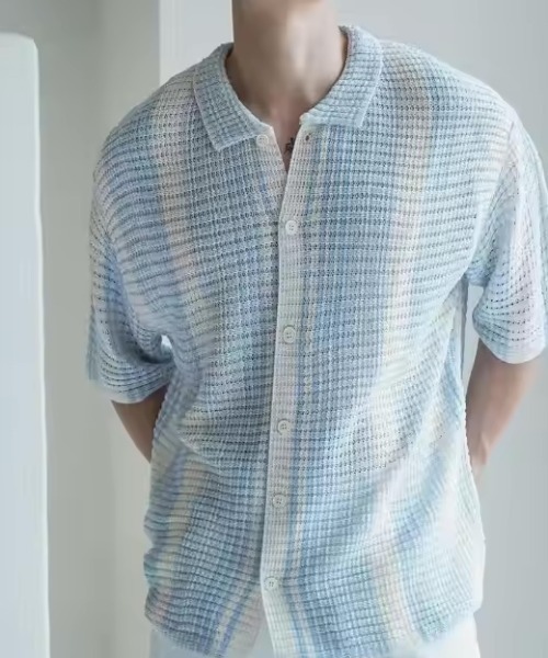 ブラウス シャツ Z)「BLINGLEADS」KNIT SHIRT 2/ABM21980 レディース メンズ